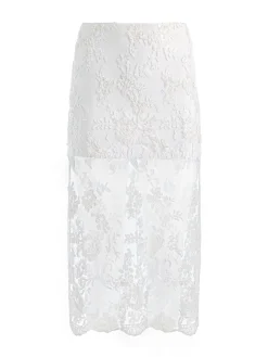 Alice and Olivia MIDI*MEDINE EMBELLISHED LACE MIDI SKIRT