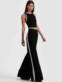 Alice and Olivia WIDE LEG*NESSI TROUSER WITH SIDE STRIPE