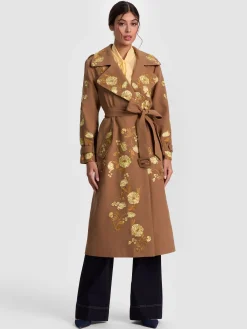 Alice and Olivia COATS*NEVADA EMBROIDERED TRENCH COAT