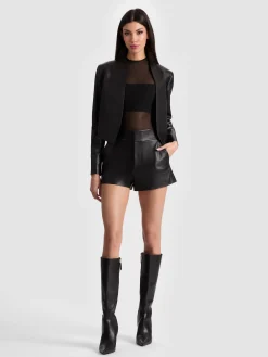 Alice and Olivia LEATHER + SUEDE*NEW HARVEY LEATHER JACKET