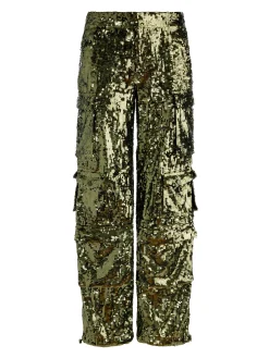 Alice and Olivia CARGOS*OLYMPIA SEQUIN CARGO PANT