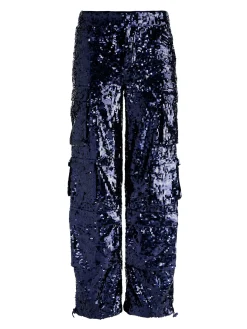 Alice and Olivia CARGOS*OLYMPIA SEQUIN CARGO PANT