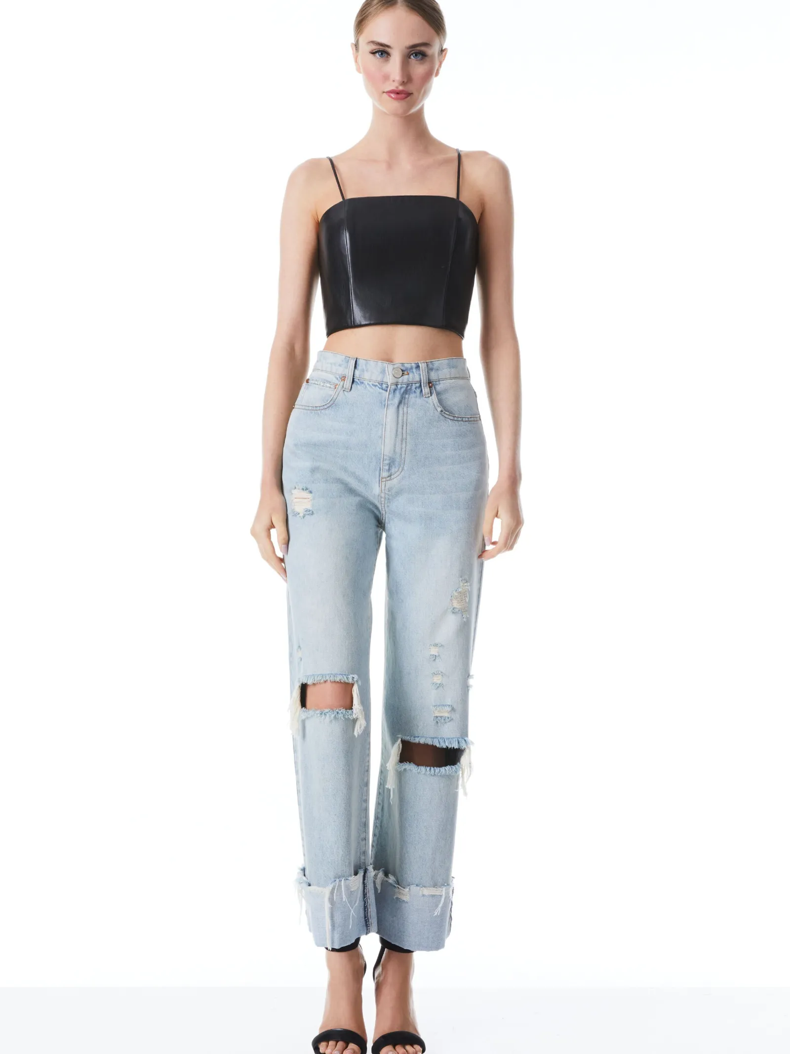 Alice and Olivia CROP TOPS*PEARLE VEGAN BUSTIER