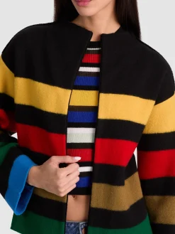 Alice and Olivia CARDIGANS*PEARSON STRIPED SWEATER JACKET