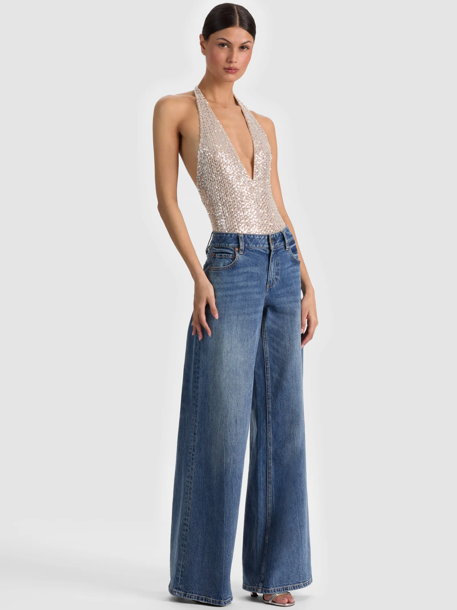 Alice and Olivia BODYSUITS*PIPPA SEQUIN BODYSUIT
