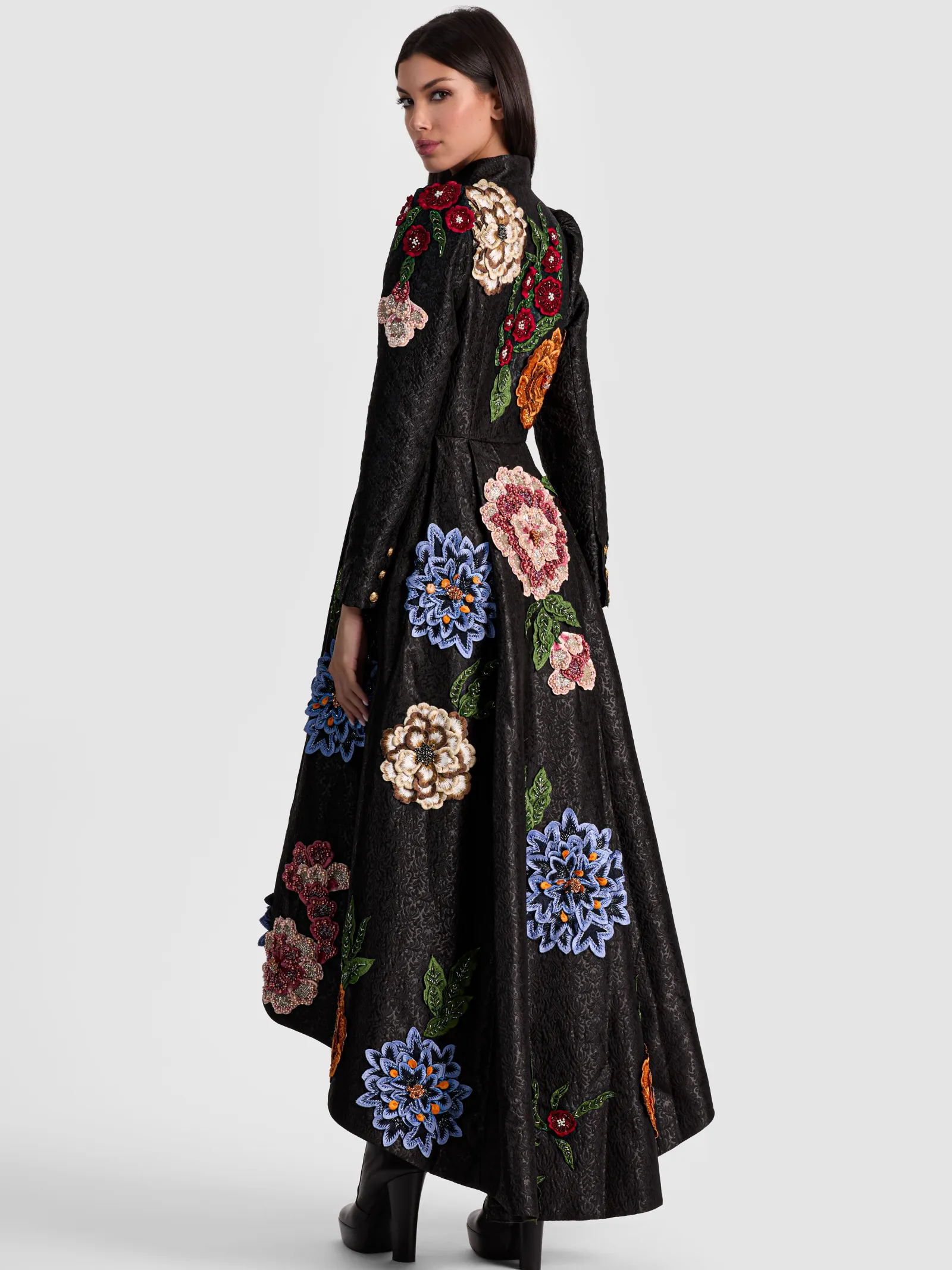Alice and Olivia COATS*RENATA EMBELLISHED MAXI COAT