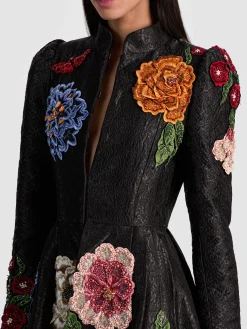 Alice and Olivia COATS*RENATA EMBELLISHED MAXI COAT