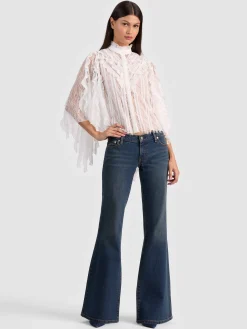 Alice and Olivia BLOUSES*RHEBA LACE TOP