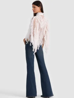 Alice and Olivia BLOUSES*RHEBA LACE TOP