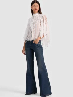 Alice and Olivia BLOUSES*RHEBA LACE TOP