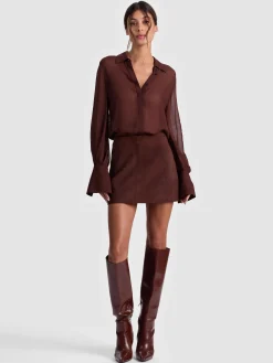 Alice and Olivia MINI*RILEY SUEDE MINI SKIRT