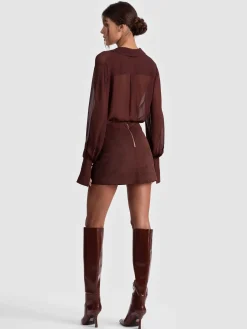 Alice and Olivia MINI*RILEY SUEDE MINI SKIRT