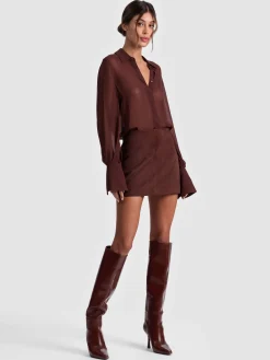 Alice and Olivia MINI*RILEY SUEDE MINI SKIRT