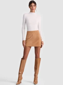 Alice and Olivia MINI*RILEY SUEDE MINI SKIRT