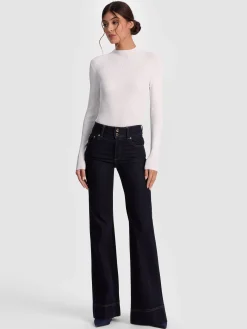 Alice and Olivia CROP TOPS*ROBERTA RIBBED TURTLENECK