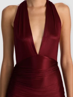 Alice and Olivia MIDI*ROMY DRAPED MIDI DRESS
