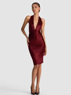 Alice and Olivia MIDI*ROMY DRAPED MIDI DRESS