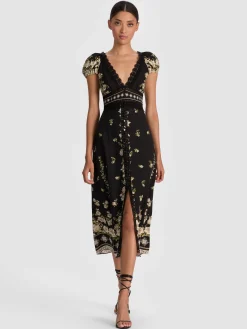 Alice and Olivia MIDI*ROSE MIDI DRESS