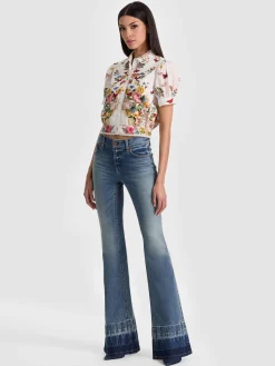 Alice and Olivia BLOUSES*ROSIE CROPPED BUTTON DOWN