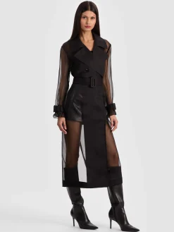 Alice and Olivia COATS*SILVIA SHEER MAXI TRENCH