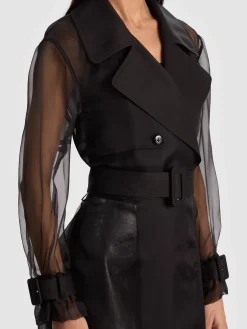 Alice and Olivia COATS*SILVIA SHEER MAXI TRENCH
