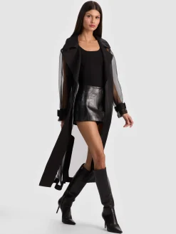 Alice and Olivia COATS*SILVIA SHEER MAXI TRENCH