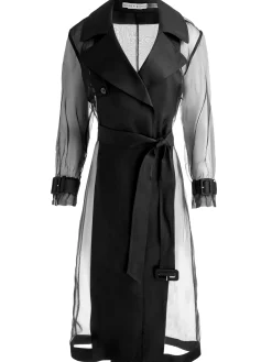 Alice and Olivia COATS*SILVIA SHEER MAXI TRENCH