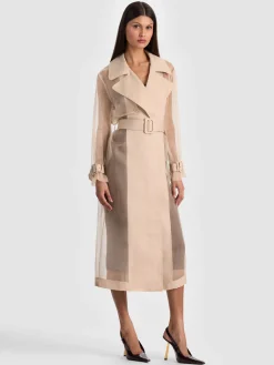 Alice and Olivia COATS*SILVIA SHEER MAXI TRENCH