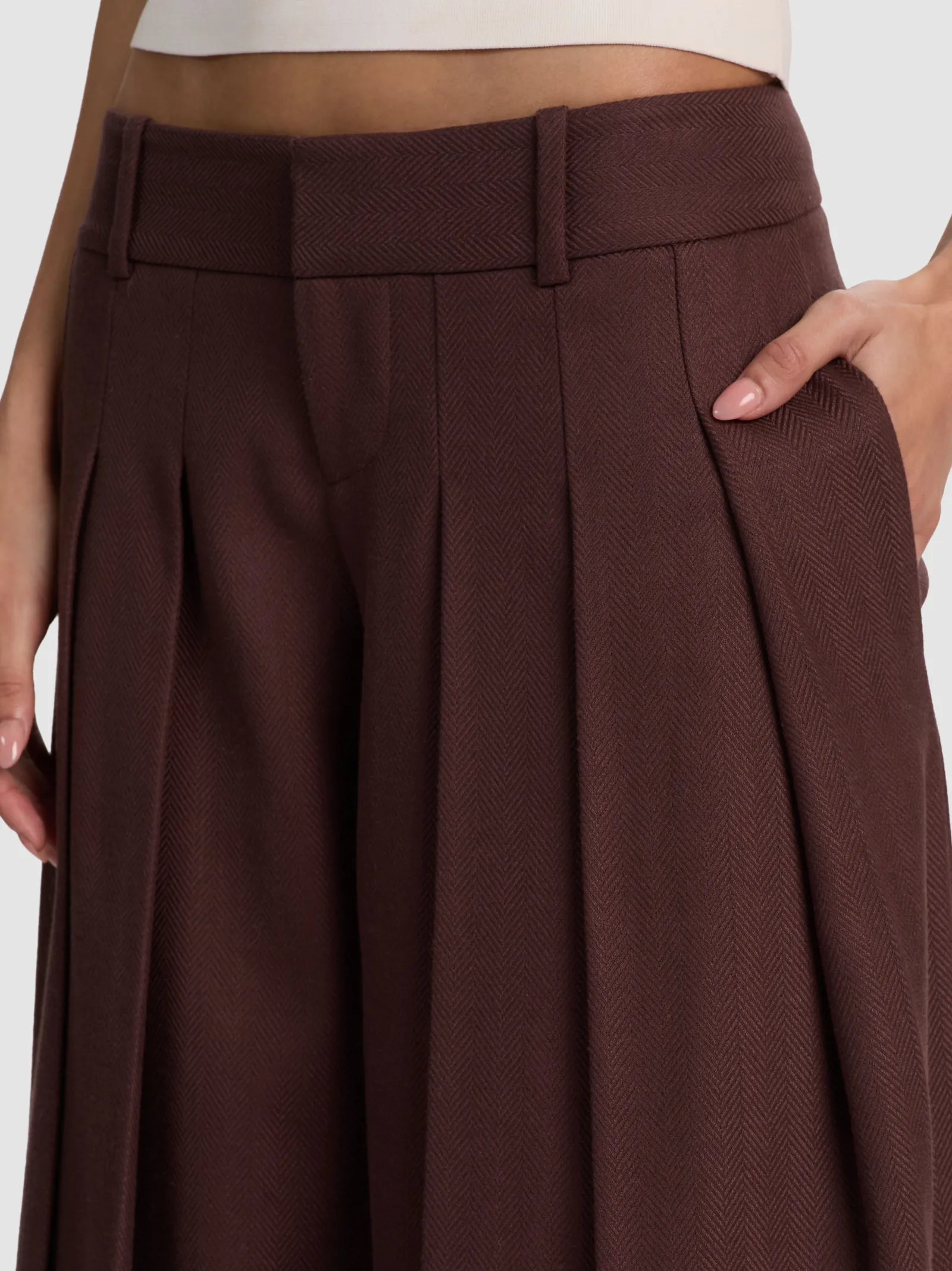 Alice and Olivia WIDE LEG*SIMON PLEATED TROUSER