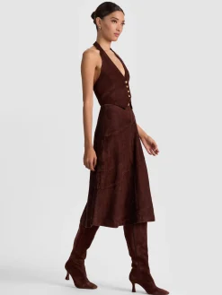 Alice and Olivia MIDI*SOSIE SUEDE MIDI SKIRT