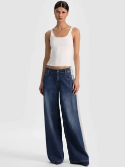 Alice and Olivia JEANS*STU SIDE STRIPE JEAN