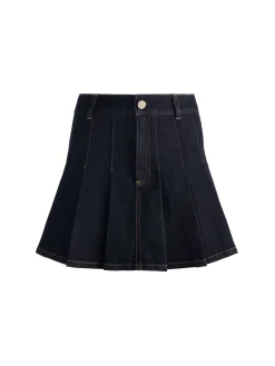 Alice and Olivia MINI*SUZIE DENIM PLEATED MINI SKIRT