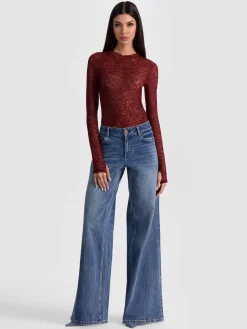 Alice and Olivia BODYSUITS*TAEYN LACE BODYSUIT