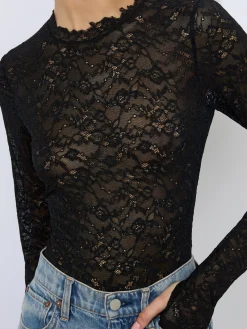 Alice and Olivia BODYSUITS*TAEYN LACE BODYSUIT