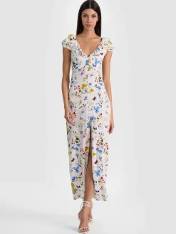 Alice and Olivia MIDI*TARA MIDI SLIP DRESS
