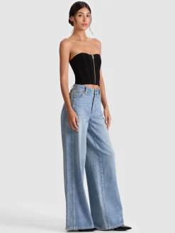 Alice and Olivia CROP TOPS*TASHA ZIP FRONT CORSET