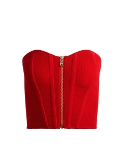 Alice and Olivia CROP TOPS*TASHA ZIP FRONT CORSET