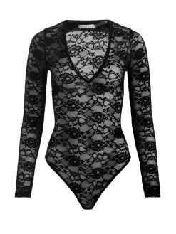 Alice and Olivia BODYSUITS*TEAGAN LACE BODYSUIT