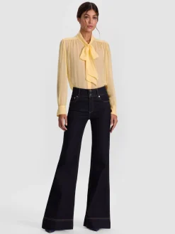 Alice and Olivia BLOUSES*THAYER TIE NECK BLOUSE