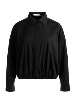 Alice and Olivia CROP TOPS*TOBIE CINCHED BUTTON DOWN