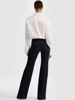 Alice and Olivia CROP TOPS*TOBIE CINCHED BUTTON DOWN