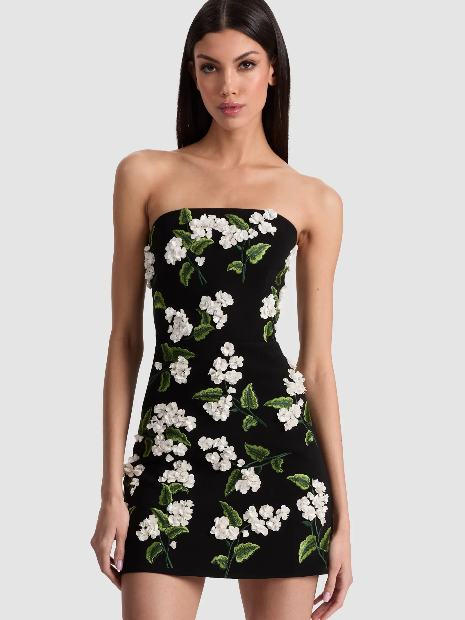 Alice and Olivia MINI*VELIA EMBELLISHED MINI GOWN