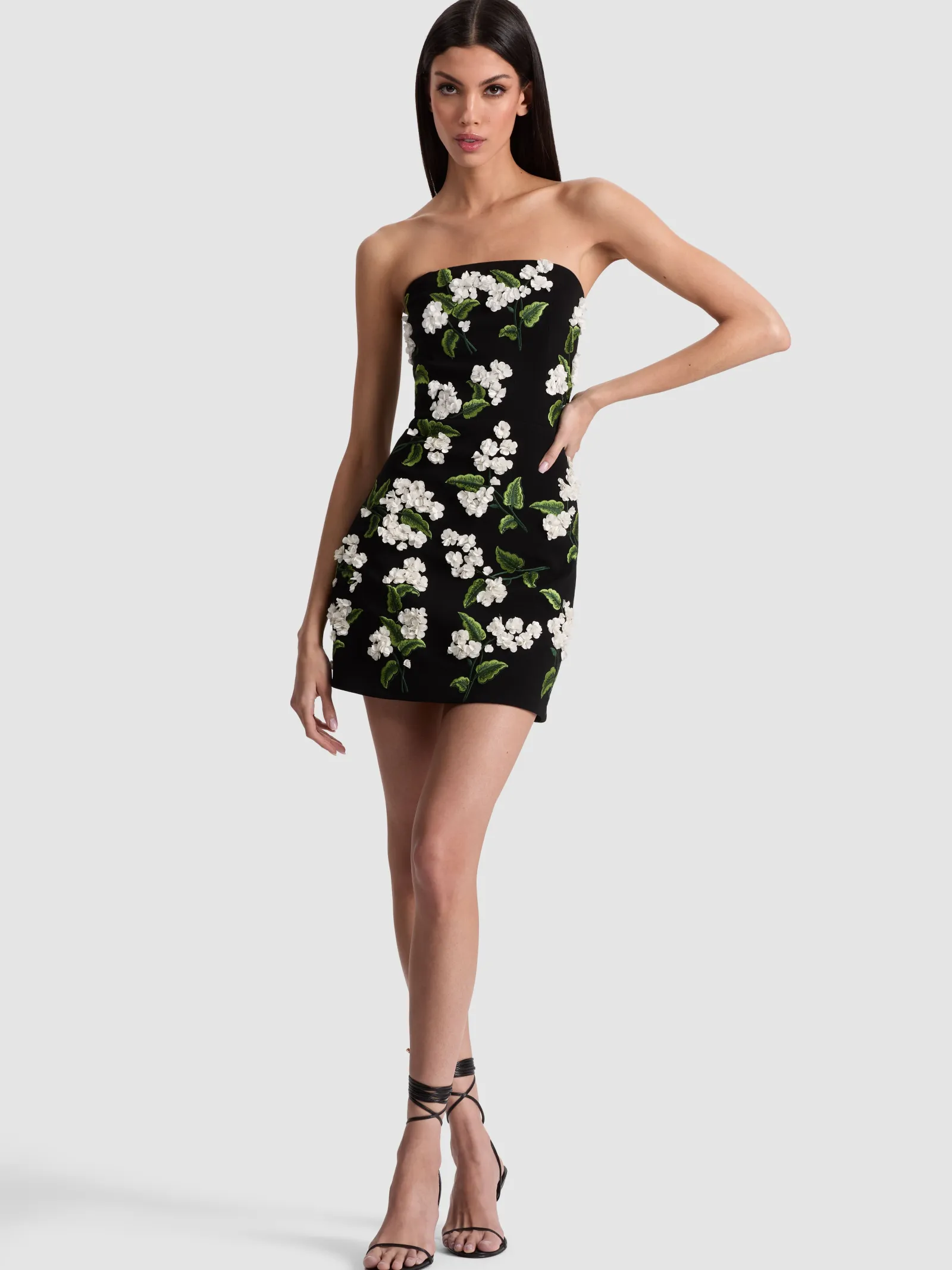 Alice and Olivia MINI*VELIA EMBELLISHED MINI GOWN
