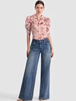 Alice and Olivia BLOUSES*WILLA PUFF SLEEVE BLOUSE