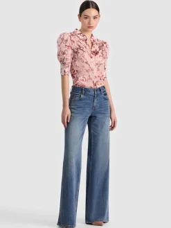 Alice and Olivia BLOUSES*WILLA PUFF SLEEVE BLOUSE