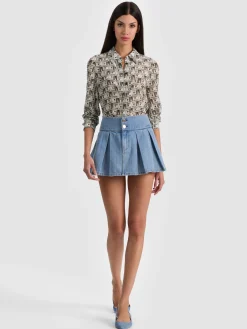 Alice and Olivia BLOUSES*WILLA STACEFACE SILK BLOUSE