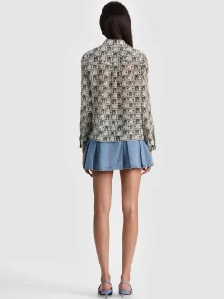 Alice and Olivia BLOUSES*WILLA STACEFACE SILK BLOUSE