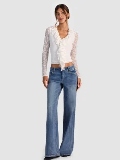 Alice and Olivia CROP TOPS*YARA RUFFLE TOP