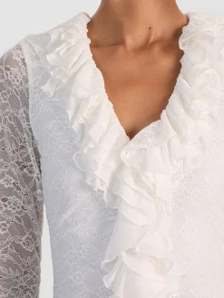 Alice and Olivia CROP TOPS*YARA RUFFLE TOP