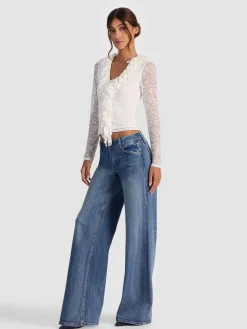 Alice and Olivia CROP TOPS*YARA RUFFLE TOP